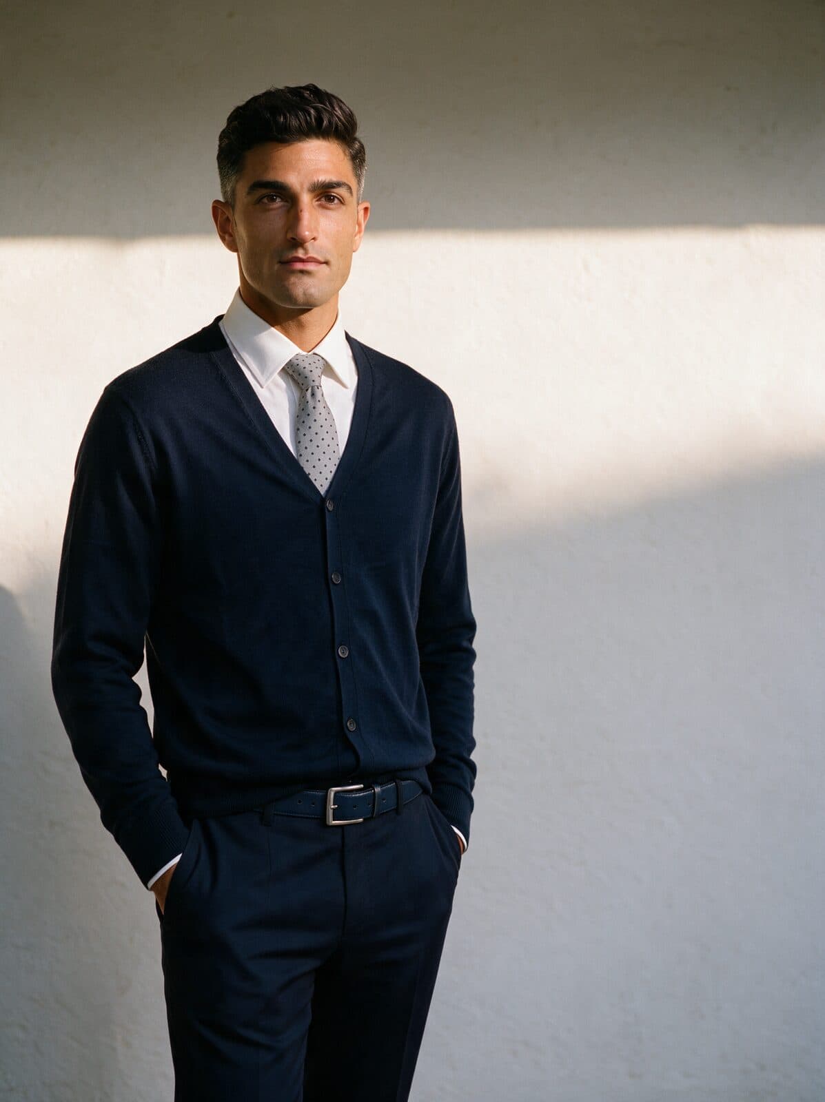 Cardigan navy con bottoni